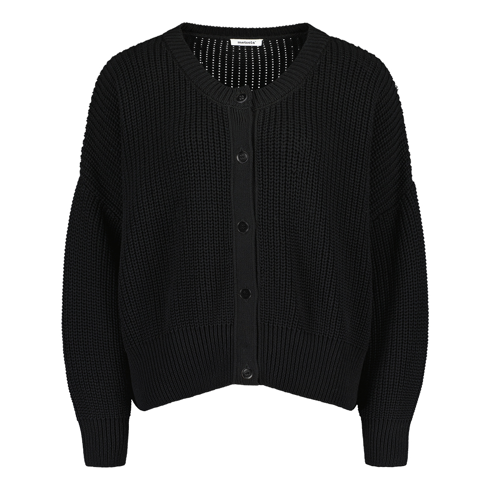METSOLA COTTON KNIT CARDIGAN, Licorice