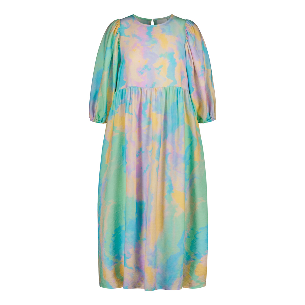 Alternative view of METSOLA SUNSET PUFF SLEEVE MIDI DRESS, Multicolour