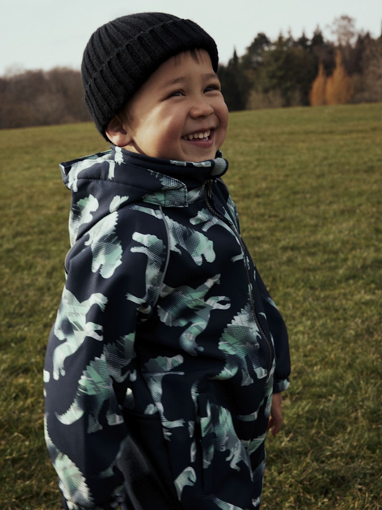 Alternative view of name it NMMALFA08 GRAPHIC DINO softshell-haalari, Dark Sapphire