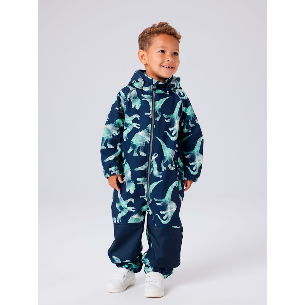 name it NMMALFA08 GRAPHIC DINO softshell-haalari, Dark Sapphire