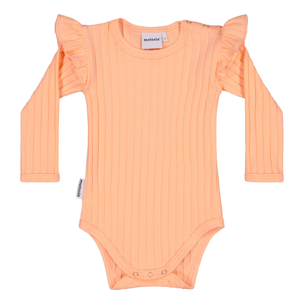 METSOLA WIDE RIB FRILLA BODY LS, Peachy