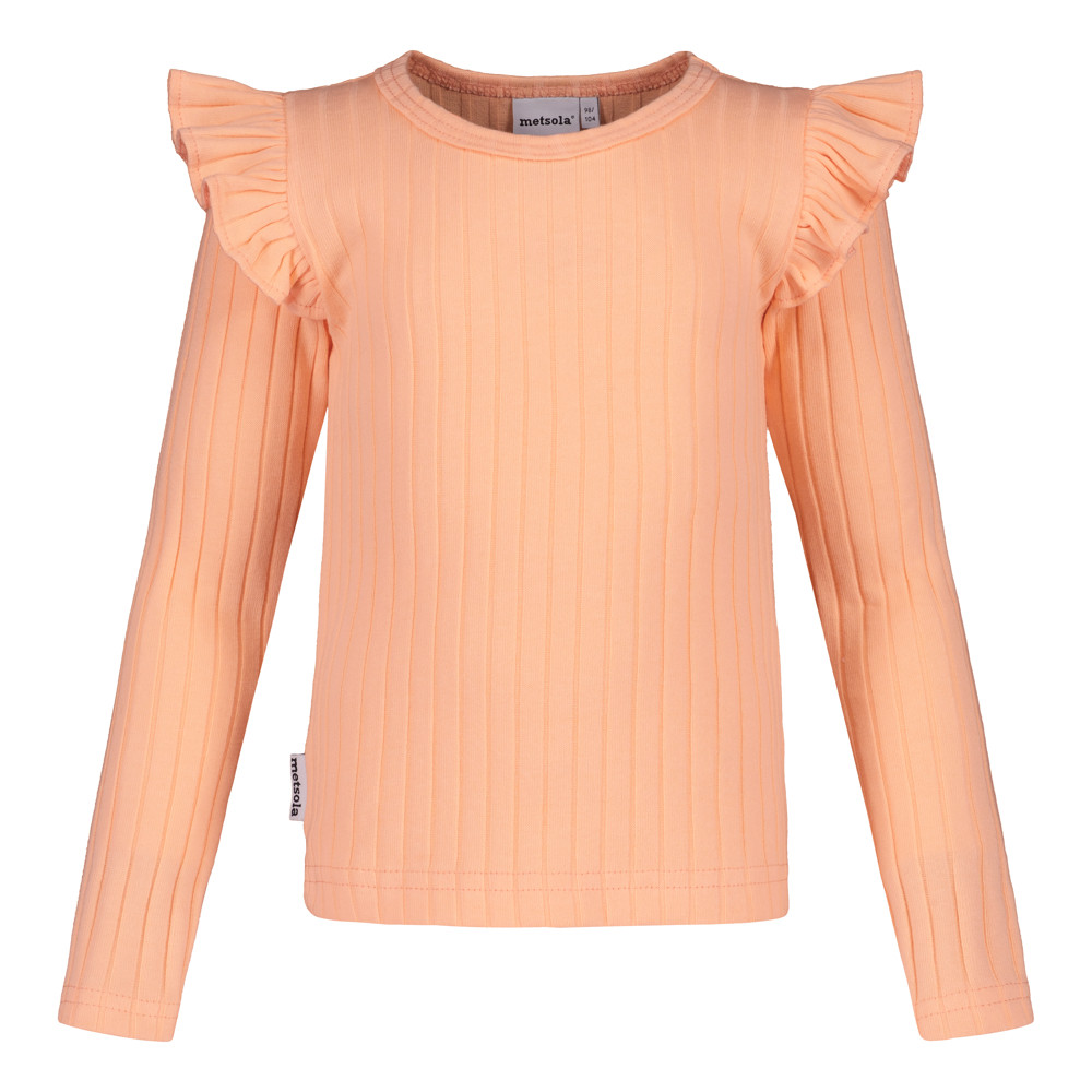 METSOLA WIDE RIB FRILLA SHIRT LS, Peachy