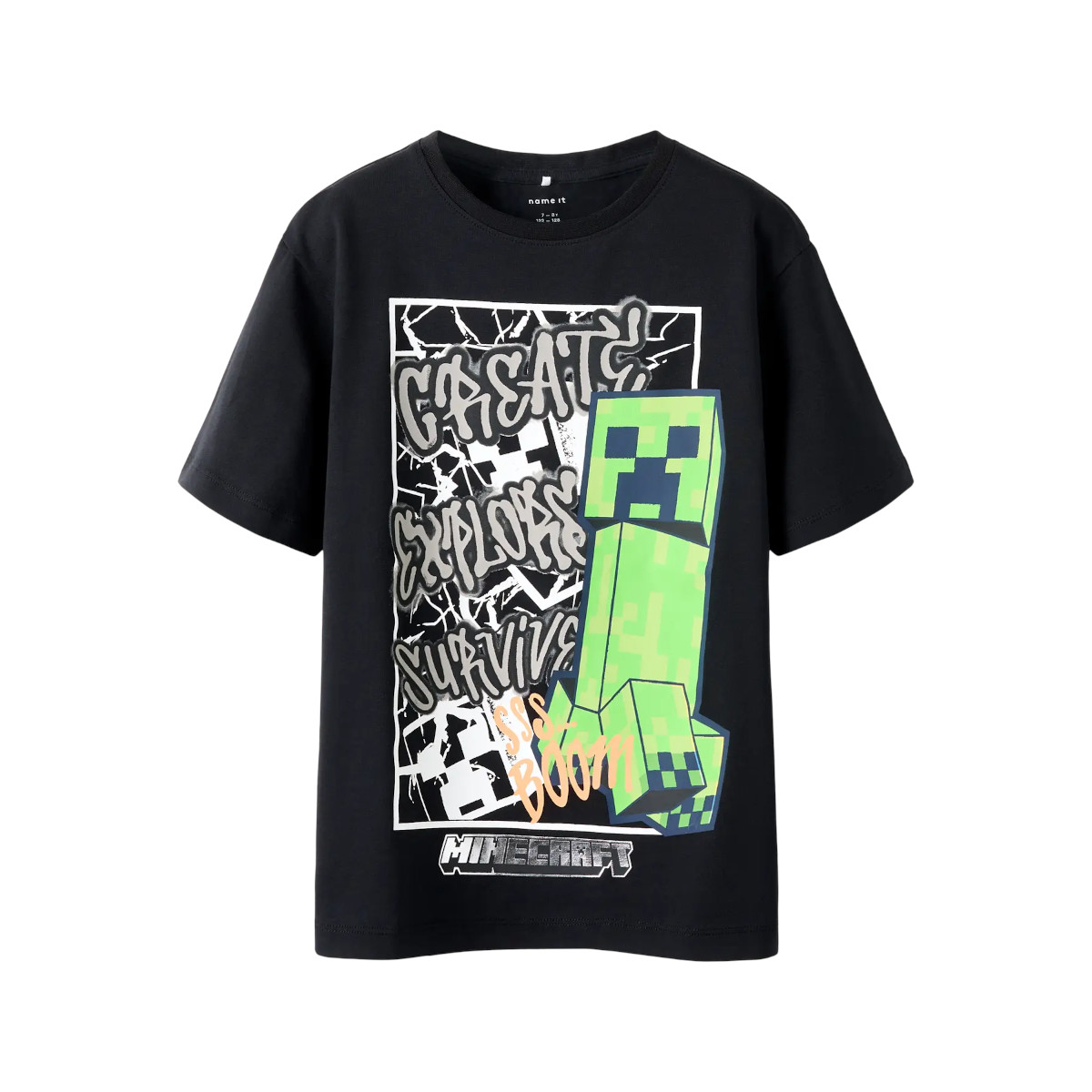 NAME IT NKMMASE MINECRAFT t-paita, Black