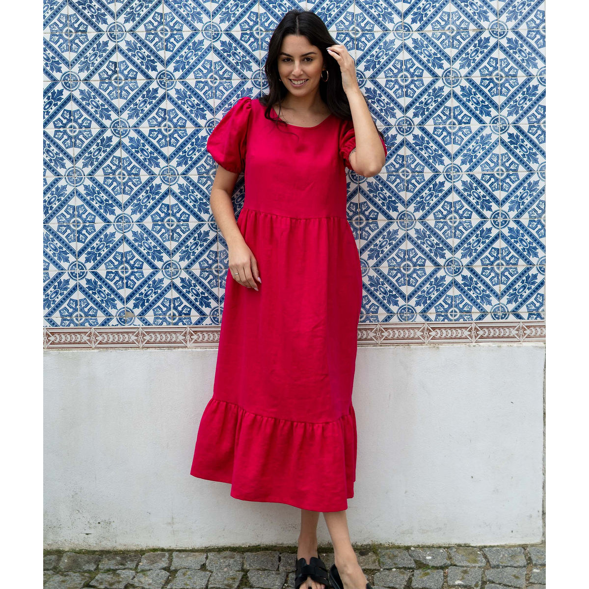 NAKOA Astrid Dress, Pink Peacock