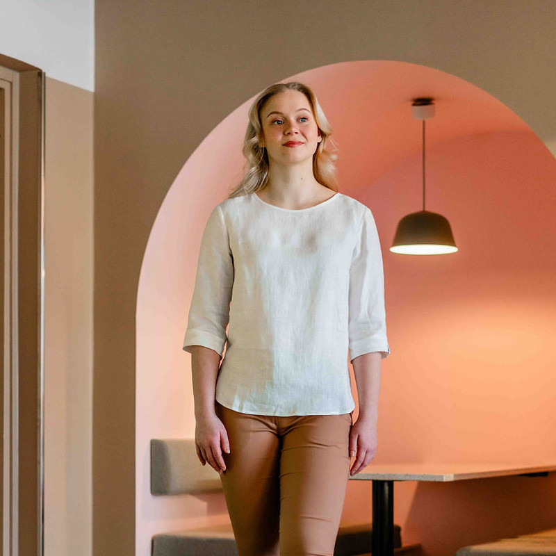 NAKOA Classic Linen Blouse, Vanilla