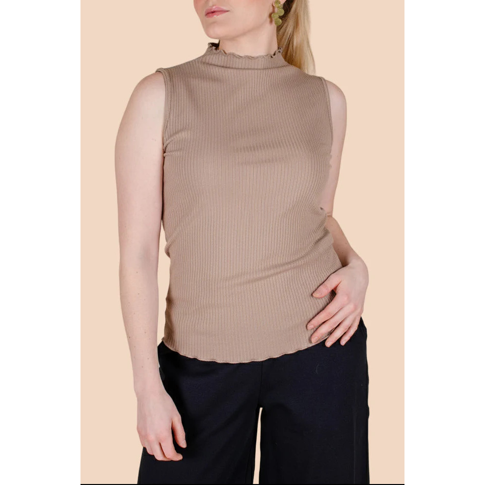 KAIKO RIB TOP toppi, Taupe