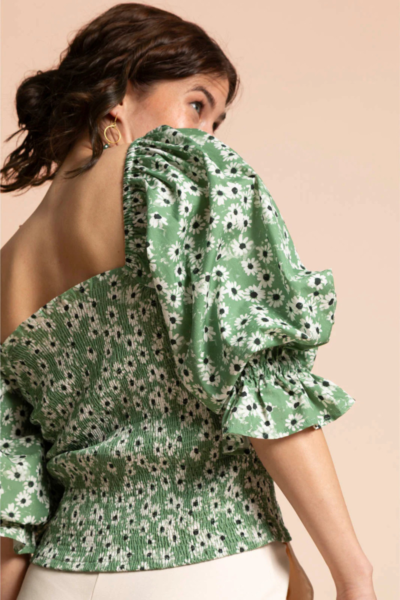 Alternative view of KAIKO SMOCK BLOUSE, Daisy Sage