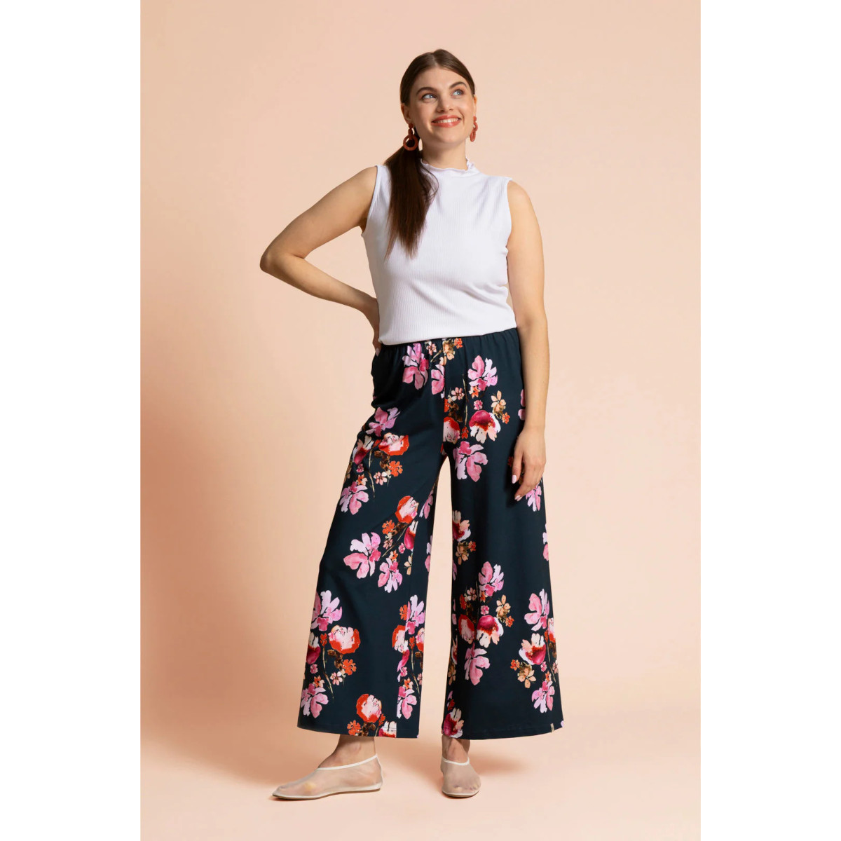 KAIKO SOFT CULOTTES housut, Cherry Blossom Navy
