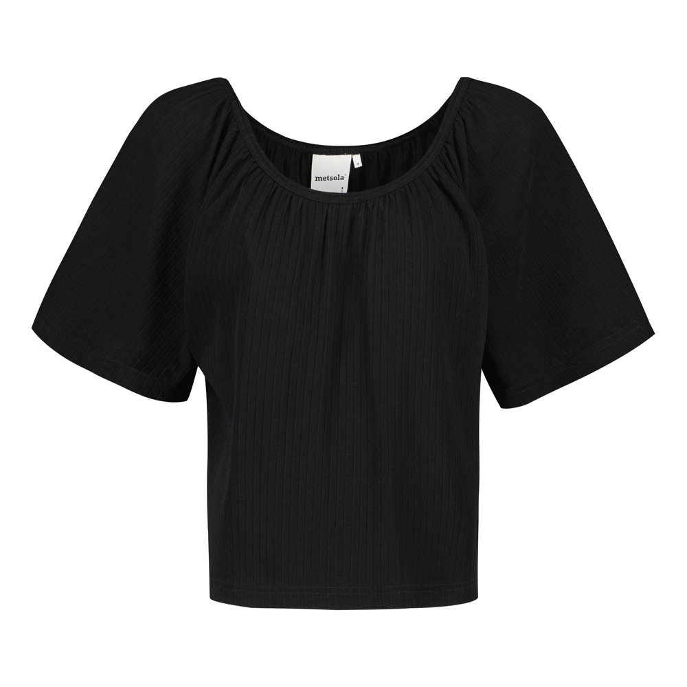 METSOLA BELL SLEEVE RIB TOP t-paita, Licorice