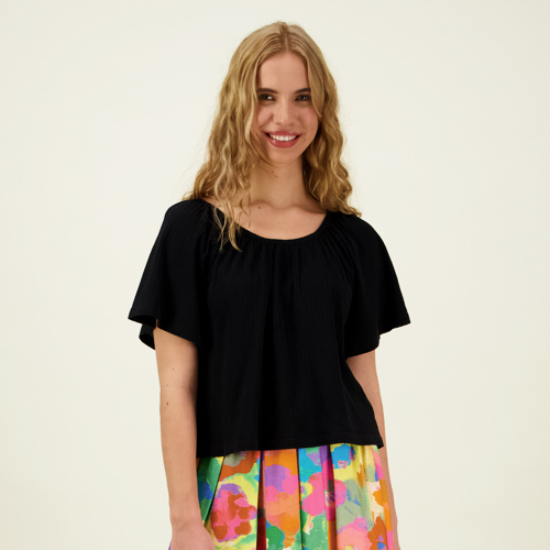 Alternative view of METSOLA BELL SLEEVE RIB TOP t-paita, Licorice
