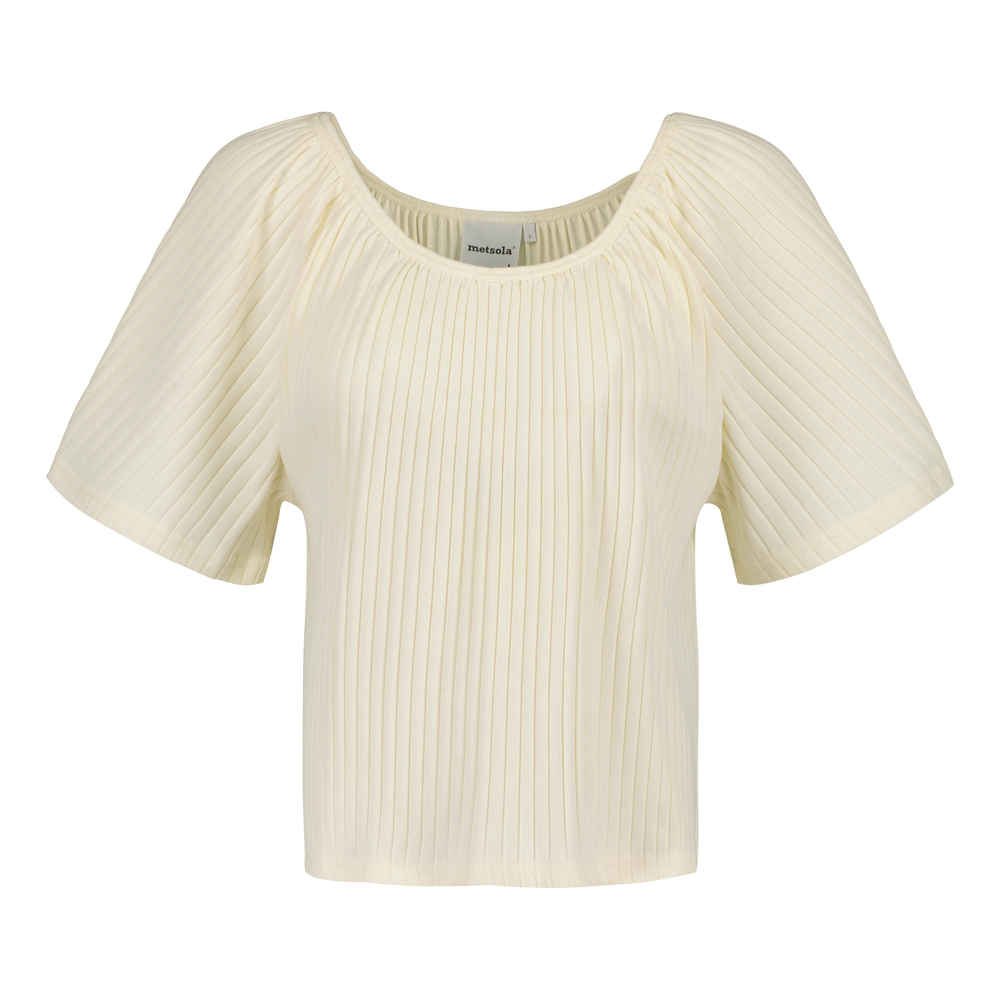 METSOLA BELL SLEEVE RIB TOP t-paita, Milky