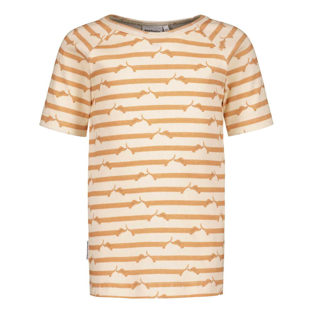 METSOLA GOOD MOOD RIB T-SHIRT SS, Toffee