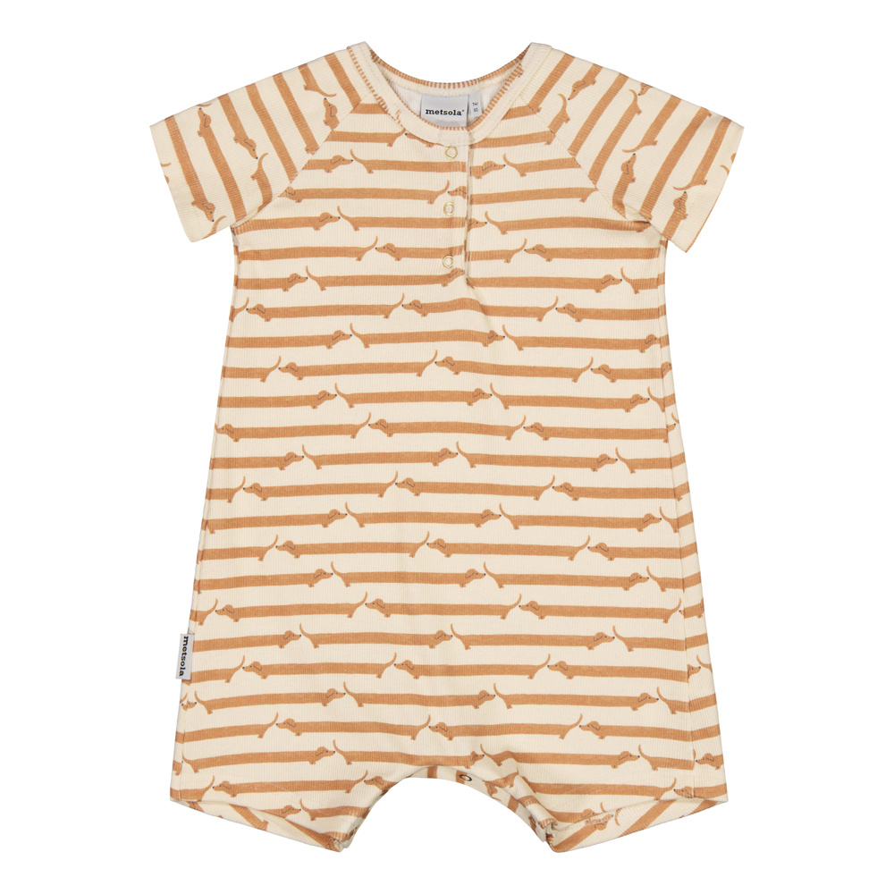 METSOLA GOOD MOOD RIB ROMPER, Toffee