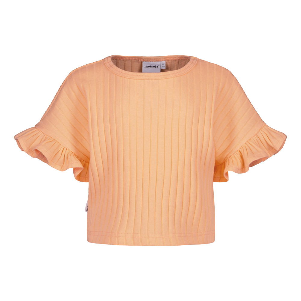 METSOLA WIDE RIB FRILLA SHIRT SS, Peachy