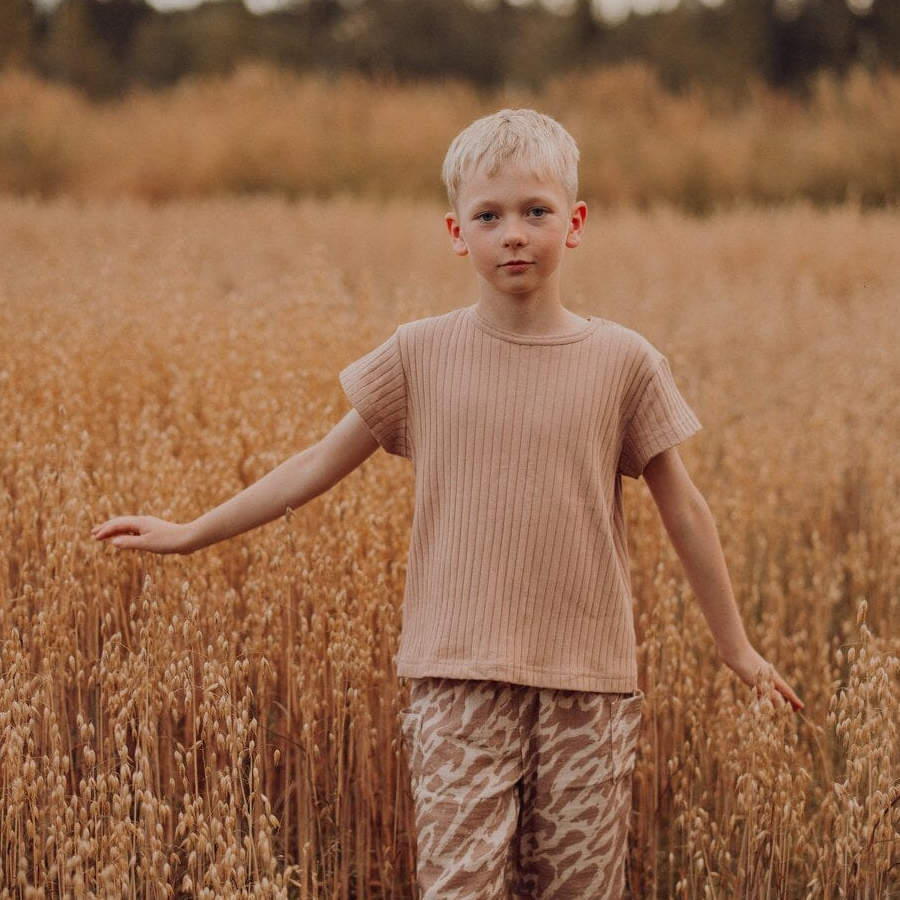 METSOLA WIDE RIB BOXY T-SHIRT SS, Nougat