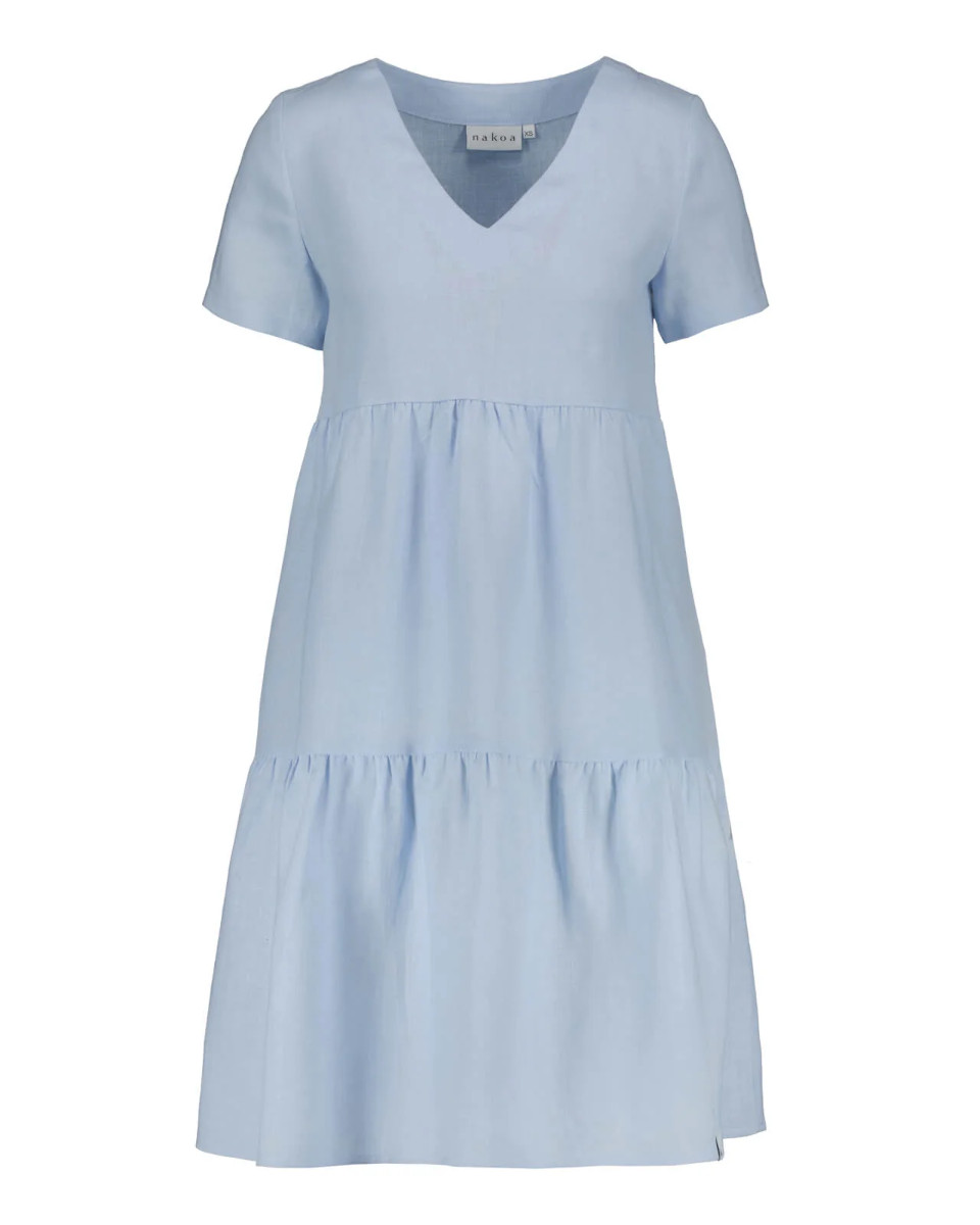 Alternative view of NAKOA Layered Linen Dress, Sky Blue