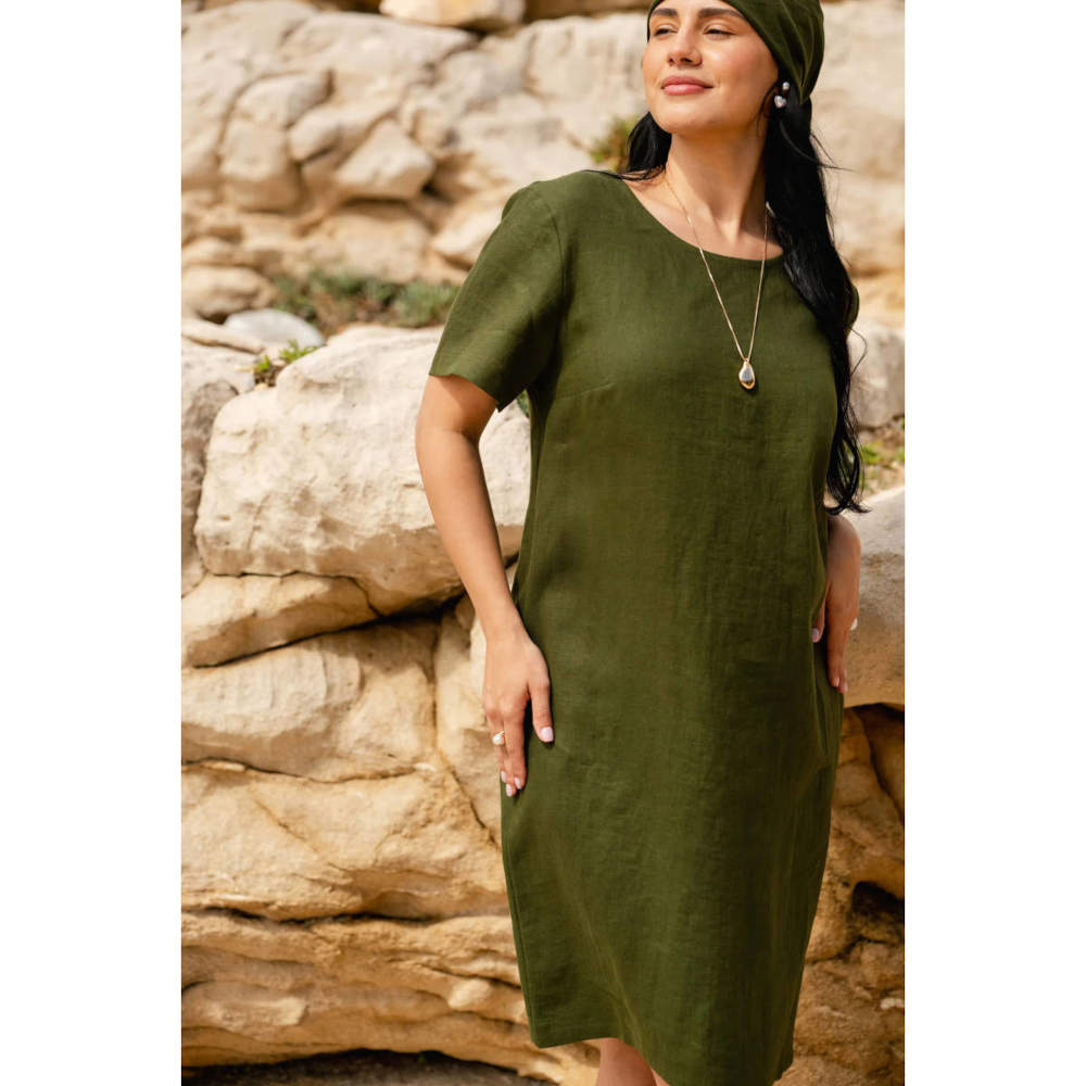 NAKOA Camilla Dress, Olive Green