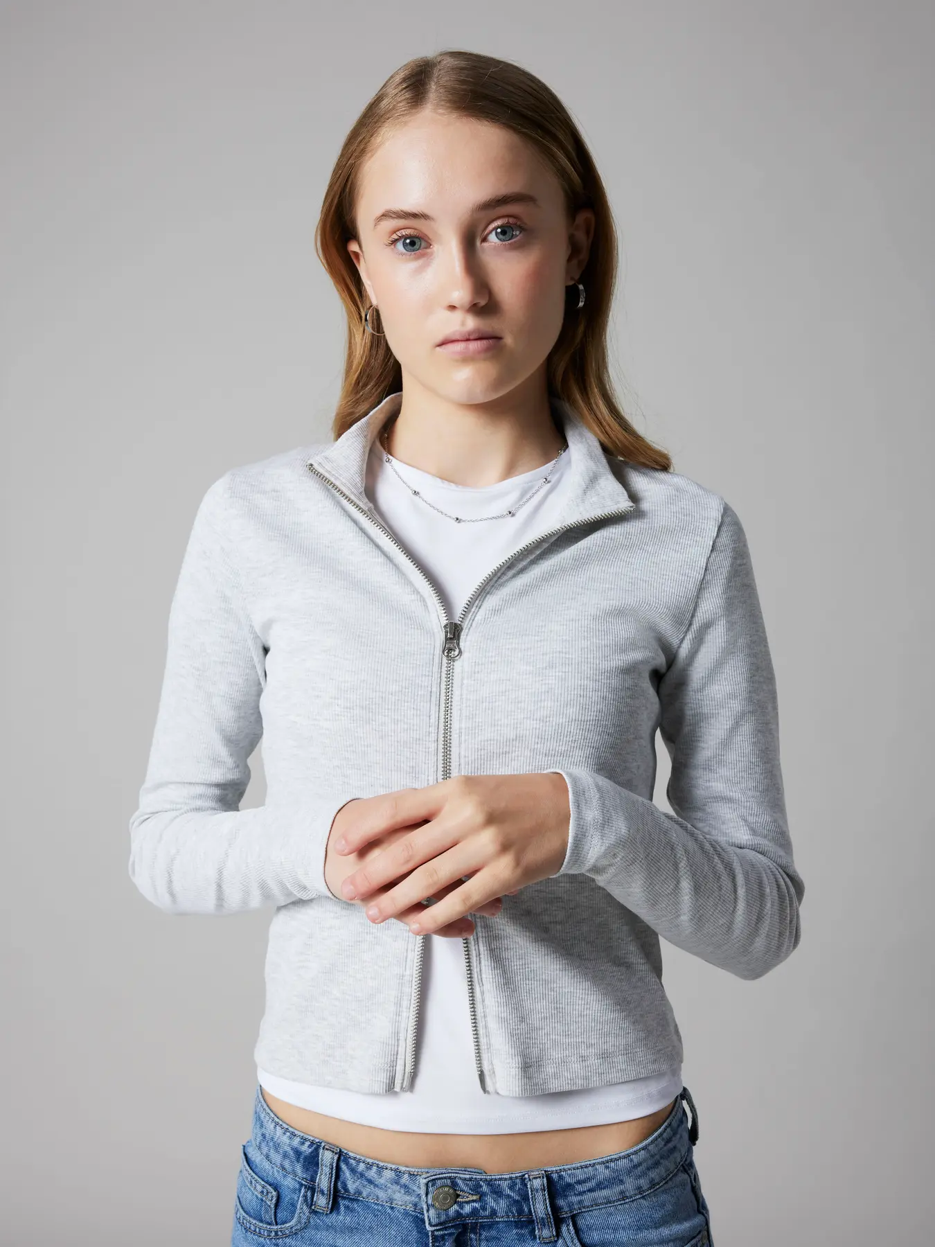 LMTD NLFHINAJA neuletakki, Light Grey Melange