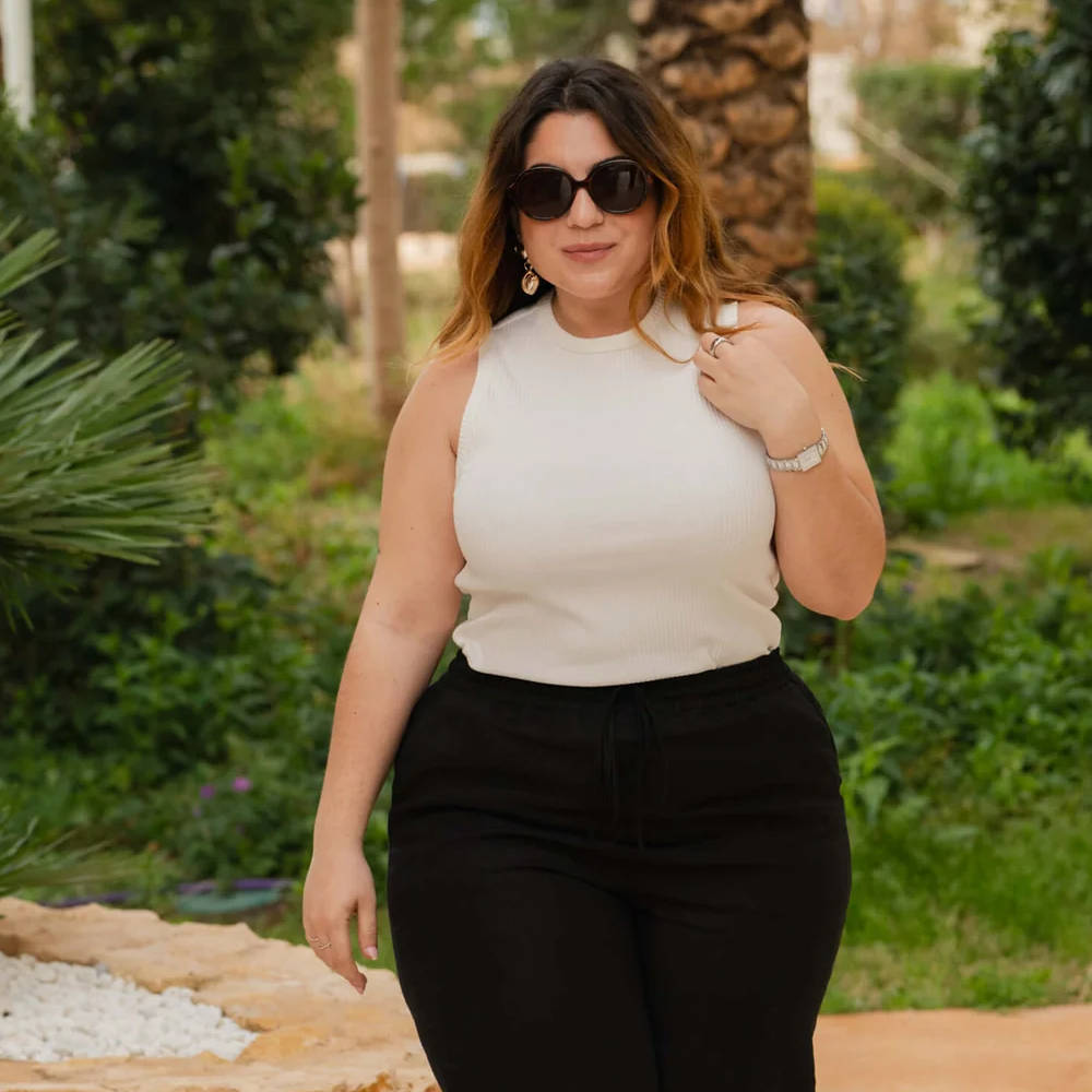 Alternative view of NAKOA Rib Top, White