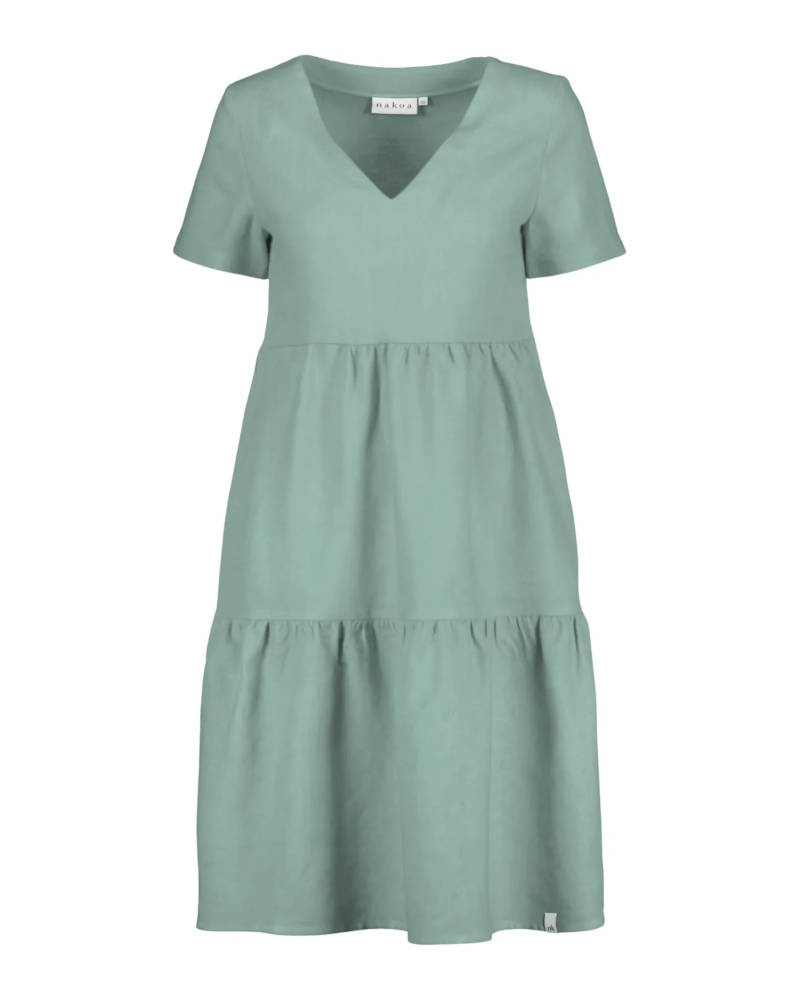 Alternative view of NAKOA Layered Linen Dress, Desert Sage