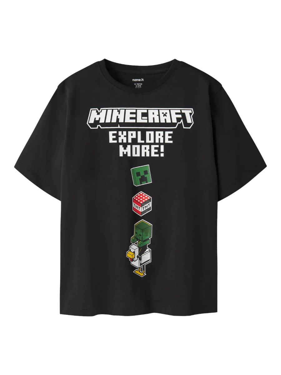 NAME IT NKMJULIO MINECRAFT t-paita, Black