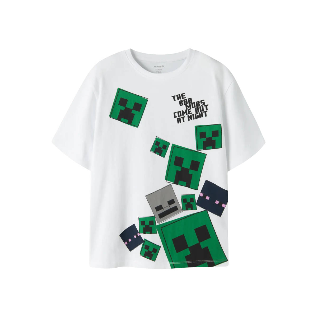 NAME IT NKMJULIO MINECRAFT t-paita, Bright White