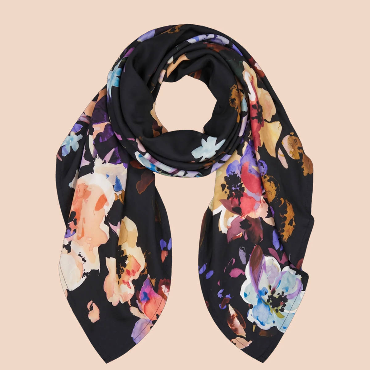 KAIKO Scarf Large, Black Anemone