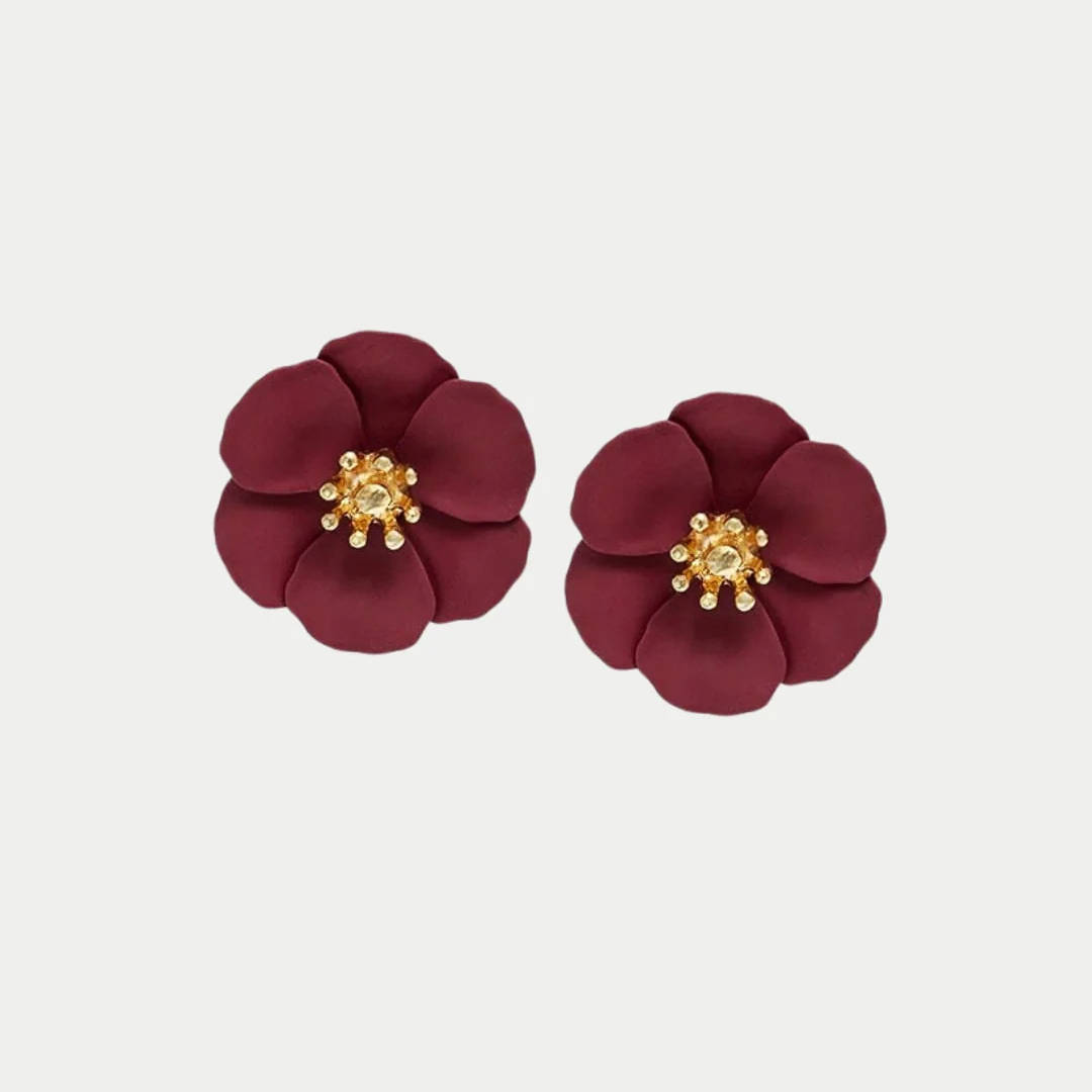 BOW19 Flower Small korvakorut, Burgundy