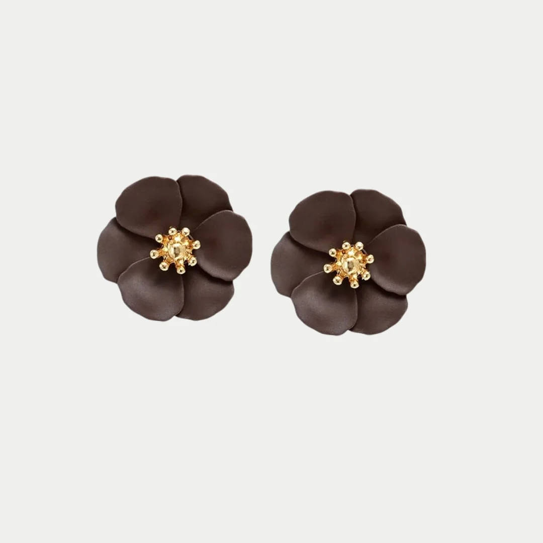 BOW19 Flower Small korvakorut, Dark Brown