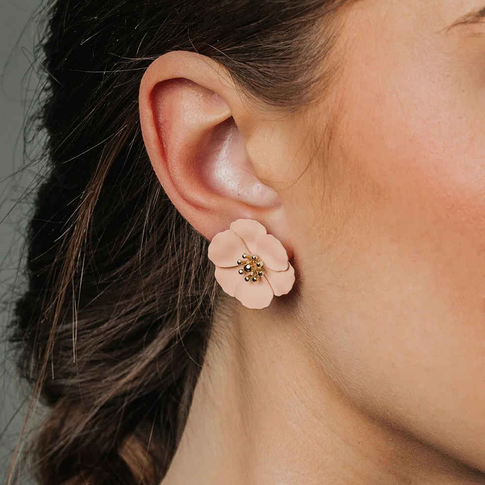 BOW19 Flower Small korvakorut, Nude Pink
