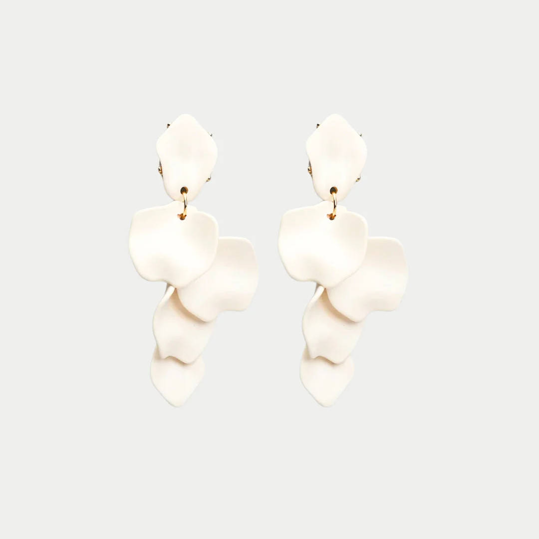 BOW19 Leaf korvakorut, White