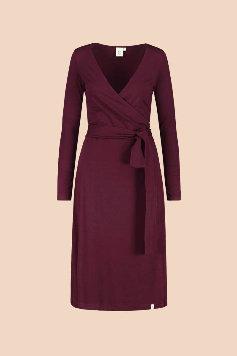 Alternative view of KAIKO SOFT WRAP DRESS, Cherry