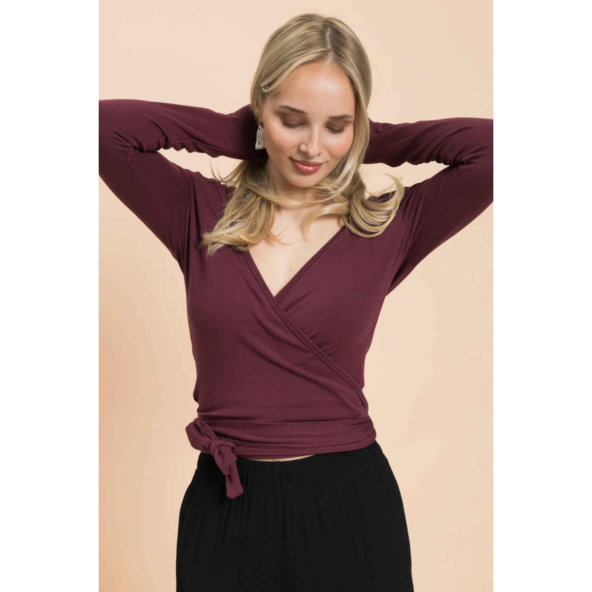 KAIKO WRAP TOP, Cherry