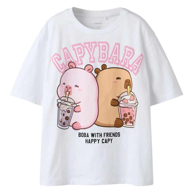NAME IT NKFJYSSA CAPYBARA t-paita, Bright White