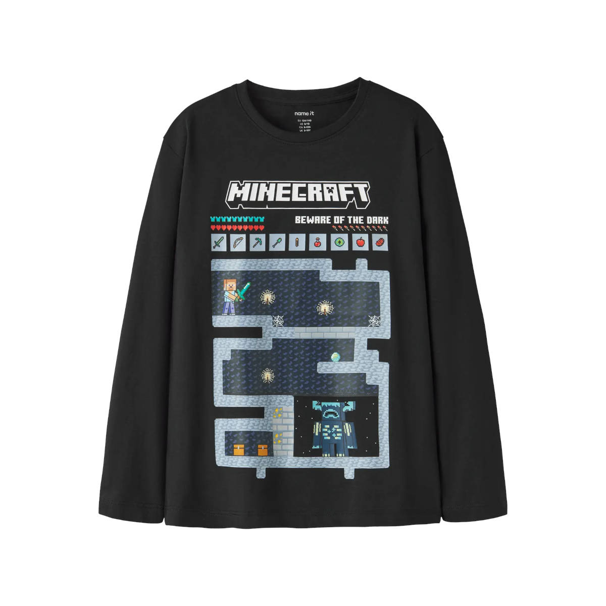 NAME IT NKMAR MINECRAFT trikoopaita, Black